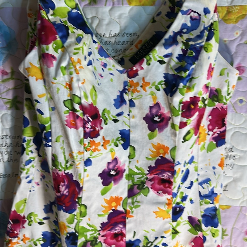 Ralph Lauren summer flare stretch dress floral sz 10 - Picture 7 of 12